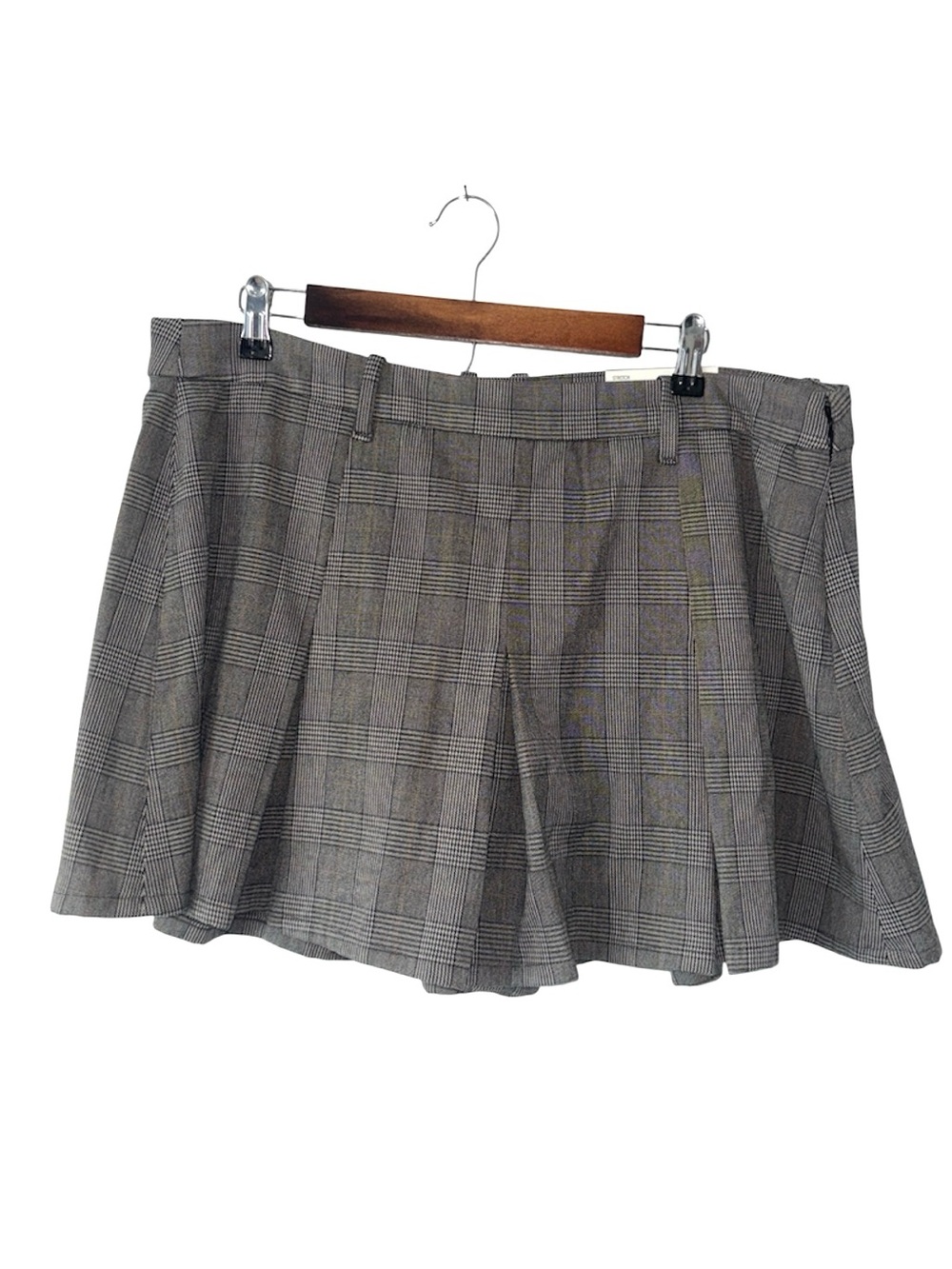 NEW American Eagle Pleated Mini Shorts Plaid Grey Academic School Girl Size 16